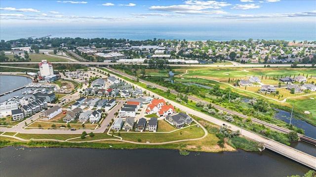 273 Waters Edge Dr, Saint Joseph, MI 49085 - aerial view of property and surrounding area with a large body of water and a local golf course