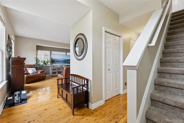 750 2nd St Unit 27, Wyandotte, MI 48192 - stairway with hardwood / wood-style floors