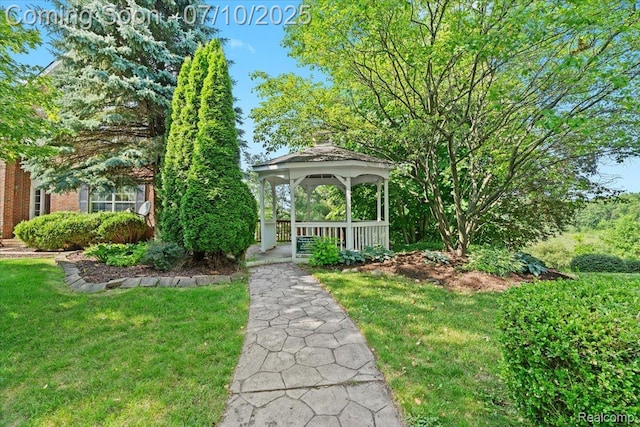 4583 Racewood Dr, Commerce Twp, MI 48382 - view of green lawn featuring a gazebo