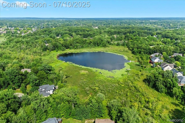 4583 Racewood Dr, Commerce Twp, MI 48382 - drone / aerial view of a forest and a nearby body of water