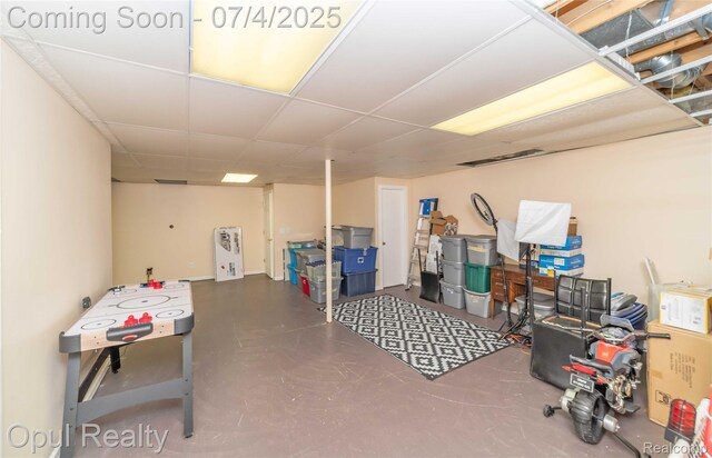 3830 Kossuth Rd, Lake Orion, MI 48360 - finished below grade area with a drop ceiling