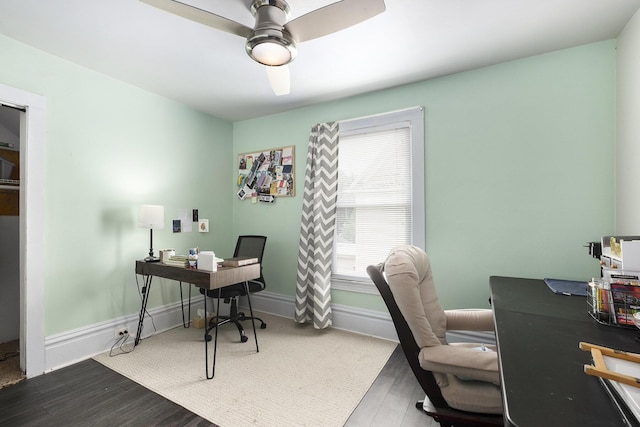 1607 Center Ave NE, Grand Rapids, MI 49505 - home office with wood finished floors and a ceiling fan