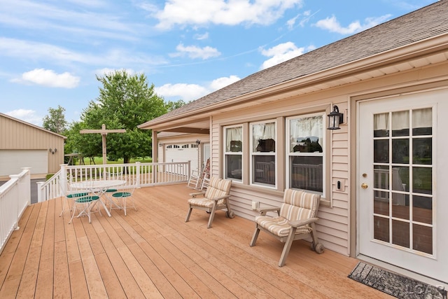 3224 Sand Creek Highway, Adrian, MI 49221 - wooden terrace with outdoor dining space