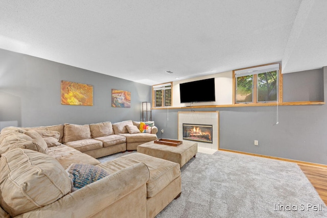 6636 E Riverwoods Ct NE, Rockford, MI 49341 - living room with a tile fireplace and wood finished floors