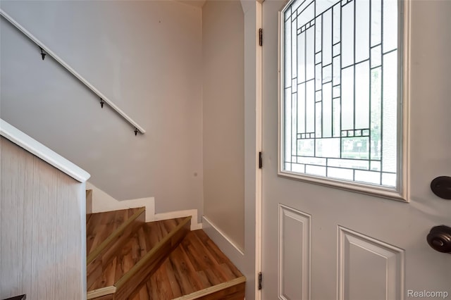 1217 E Madge Ave, Hazel Park, MI 48030 - entryway with stairs and wood finished floors