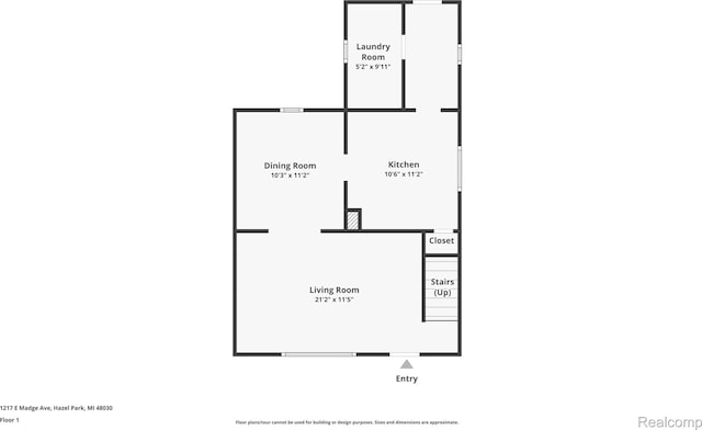 1217 E Madge Ave, Hazel Park, MI 48030 - view of room layout