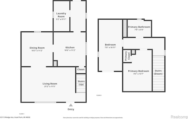 1217 E Madge Ave, Hazel Park, MI 48030 - view of property floor plan