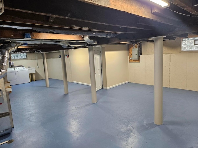 46 Lowell Ave NE, Grand Rapids, MI 49503 - below grade area featuring separate washer and dryer and electric panel