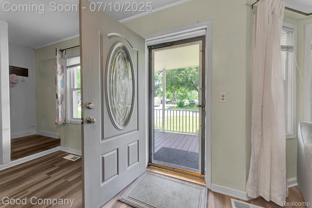 36149 Schley Ave, Van Buren, MI 48186 - entrance foyer with crown molding and wood finished floors