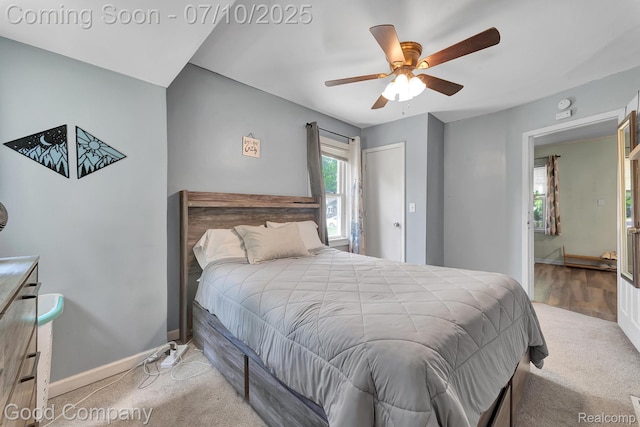 36149 Schley Ave, Van Buren, MI 48186 - carpeted bedroom with ceiling fan and baseboards
