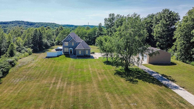 4433 Elm St, New Era, MI 49446 - view from above of property with a forest