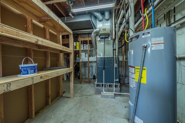 4433 Elm St, New Era, MI 49446 - unfinished below grade area with electric water heater