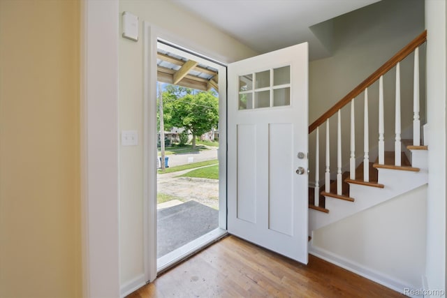 1516 Gainey Ave, Flint, MI 48503 - foyer with wood finished floors and stairway