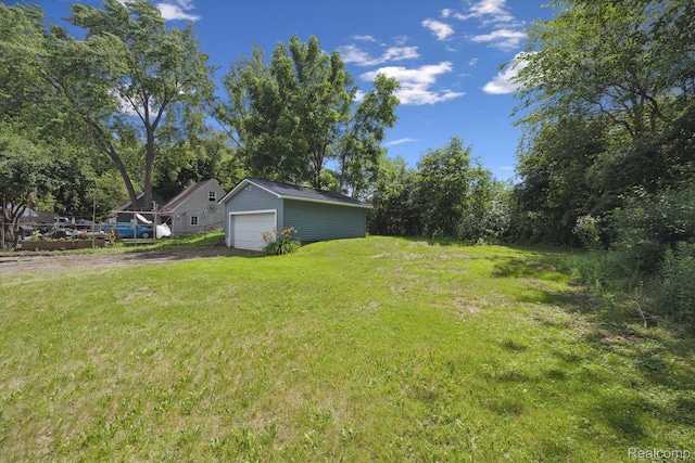 1516 Gainey Ave, Flint, MI 48503 - view of green lawn featuring a garage and an outdoor structure