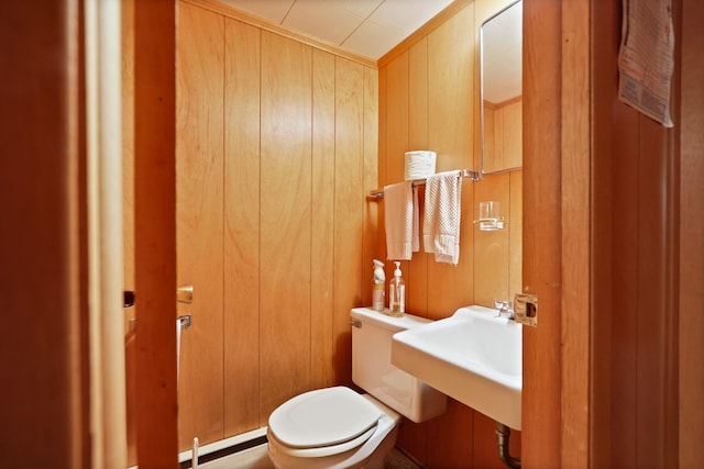 120 Sunburst Dr, Frankenmuth, MI 48734 - bathroom featuring toilet and wooden walls
