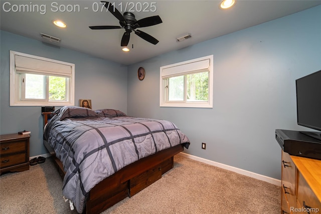 3238 Homestead Dr, Waterford, MI 48329 - carpeted bedroom featuring recessed lighting and a ceiling fan