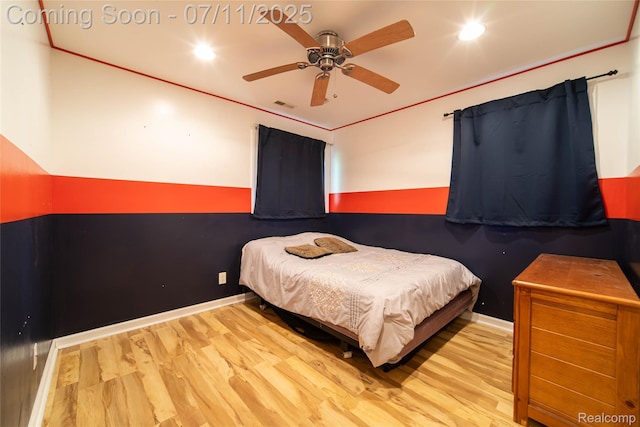 3238 Homestead Dr, Waterford, MI 48329 - bedroom with wood finished floors, recessed lighting, and ceiling fan