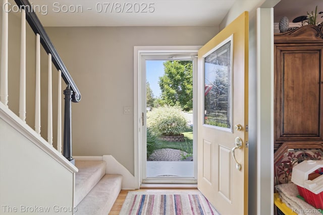 2210 Old Hickory Blvd, Davison, MI 48423 - foyer featuring stairs and wood finished floors