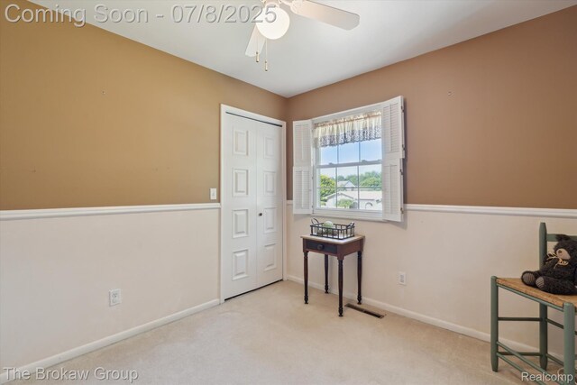 2210 Old Hickory Blvd, Davison, MI 48423 - living area featuring carpet flooring and a ceiling fan