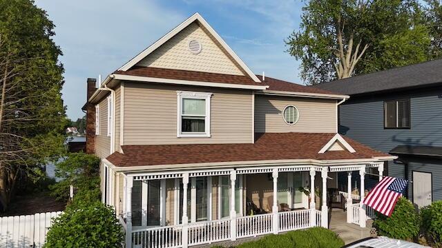 296 Lyon Lake Rd, Marshall, MI 49068 - rear view of house featuring a chimney