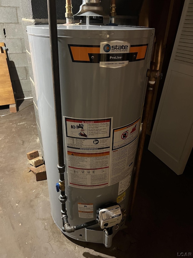 2244 Shannon Dr, Adrian, MI 49221 - utility room with gas water heater