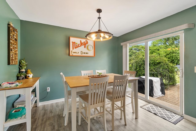 127 Ridgeview Ct, Grass Lake, MI 49240 - dining area with wood finished floors and a chandelier