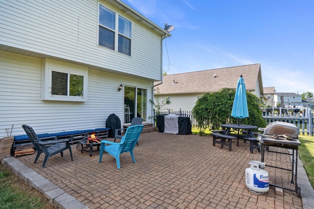127 Ridgeview Ct, Grass Lake, MI 49240 - view of patio with a fire pit and area for grilling