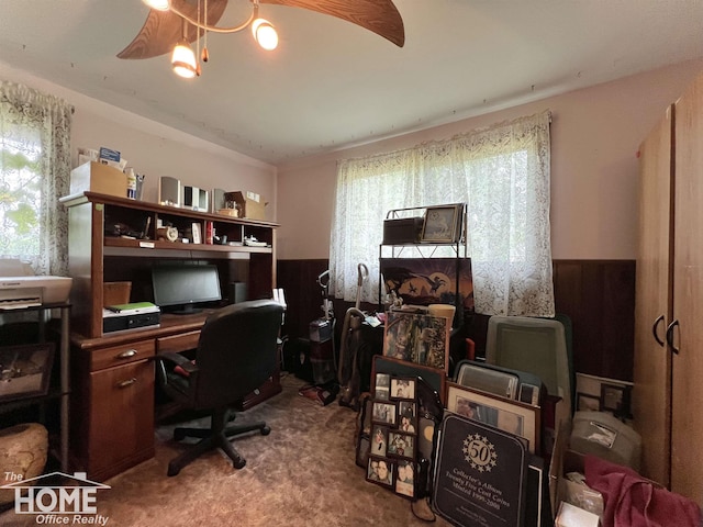 4949 S Iva Rd, Merrill, MI 48637 - carpeted office space featuring a wainscoted wall