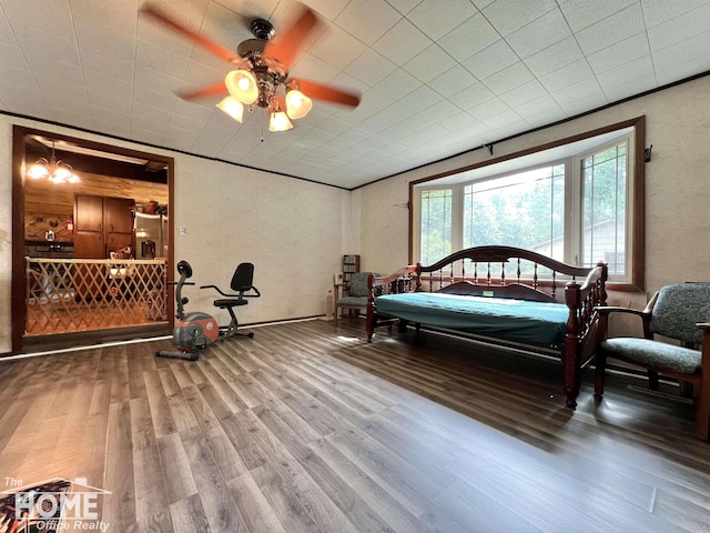 4949 S Iva Rd, Merrill, MI 48637 - bedroom with wood finished floors and ceiling fan
