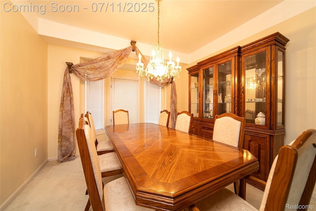 24145 Windridge Ln, Novi, MI 48374 - dining room with a chandelier and light colored carpet