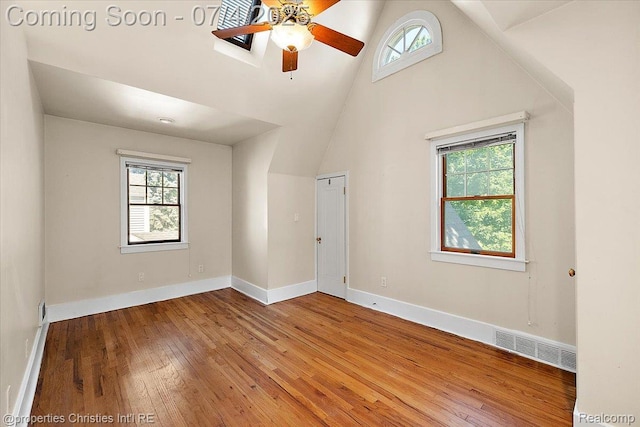 524 Oakland Ave, Birmingham, MI 48009 - empty room with hardwood / wood-style floors and a ceiling fan