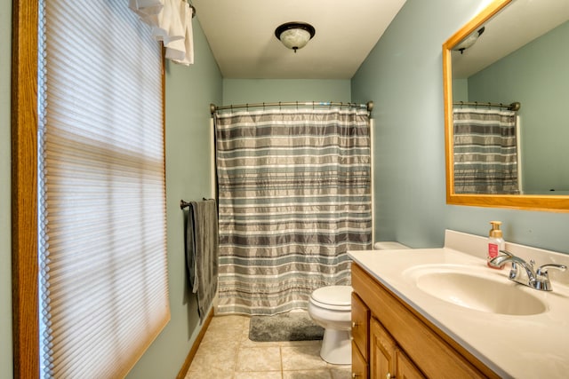 19085 Joslin Cir, Big Rapids, MI 49307 - bathroom featuring vanity, tile patterned floors, and a shower with shower curtain