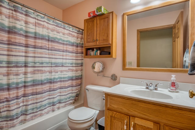 19085 Joslin Cir, Big Rapids, MI 49307 - full bath with vanity and shower / bathtub combination with curtain