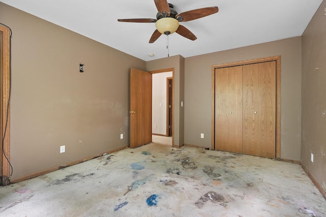 7906 N 43rd St, Augusta, MI 49012 - unfurnished bedroom with a closet and ceiling fan