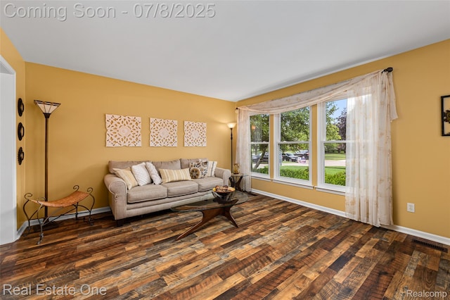 17734 Huron Dr, Macomb, MI 48042 - living room with wood-type flooring and baseboards