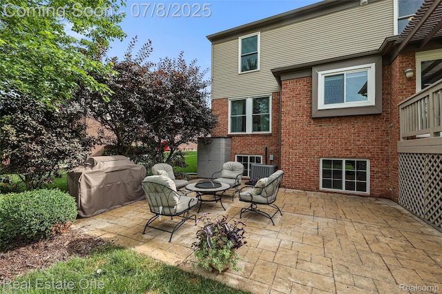 17734 Huron Dr, Macomb, MI 48042 - view of patio / terrace with an outdoor fire pit and grilling area
