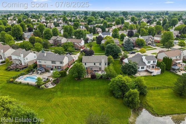 17734 Huron Dr, Macomb, MI 48042 - aerial perspective of suburban area with a pool area