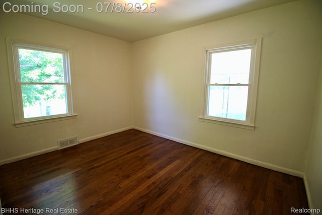4201 N Burkhart Rd, Howell, MI 48855 - empty room featuring dark wood-style flooring and plenty of natural light