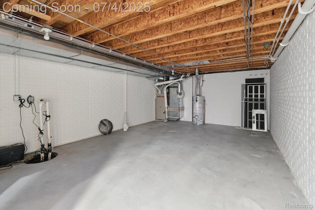 10934 Baker Rd, Frankenmuth, MI 48734 - unfinished basement featuring water heater, drainage system, and heating unit