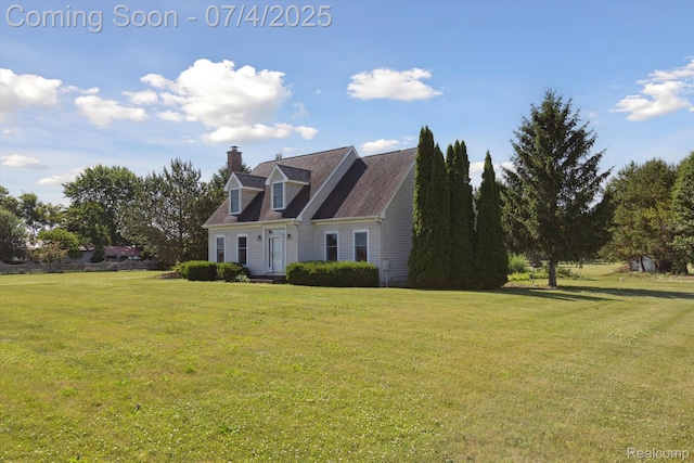 10934 Baker Rd, Frankenmuth, MI 48734 - new england style home with a front yard and a chimney