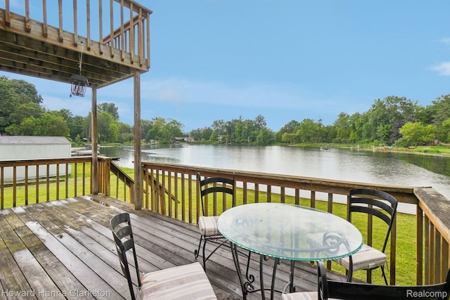 6830 Dixie Hwy, Clarkston, MI 48346 - deck with a water view and a lawn
