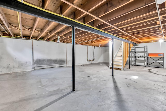29947 Fernhill Dr, Farmington, MI 48331 - unfinished below grade area featuring stairway
