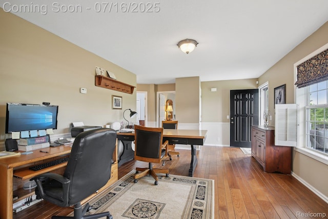 378 Fruitdale Ln, Pinckney, MI 48169 - home office with hardwood / wood-style flooring and baseboards