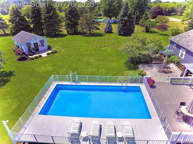 378 Fruitdale Ln, Pinckney, MI 48169 - view of pool with a wooden deck