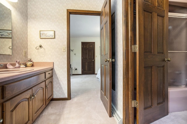 335 Fairway Dr, Coldwater, MI 49036 - bathroom featuring vanity and baseboards