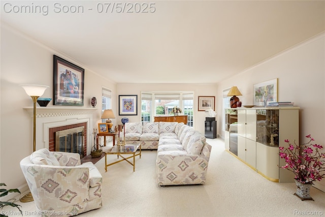 17 Colonial Rd, Grosse Pointe Shores, MI 48236 - living room featuring a fireplace and ornamental molding
