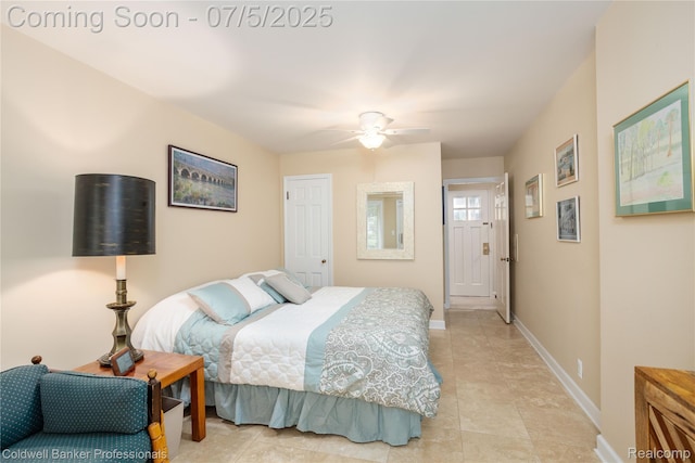 17 Colonial Rd, Grosse Pointe Shores, MI 48236 - bedroom featuring light tile patterned floors and a ceiling fan