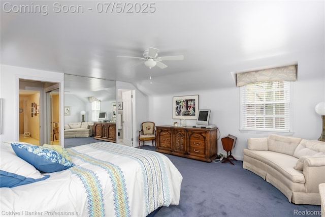 17 Colonial Rd, Grosse Pointe Shores, MI 48236 - carpeted bedroom featuring vaulted ceiling and ceiling fan