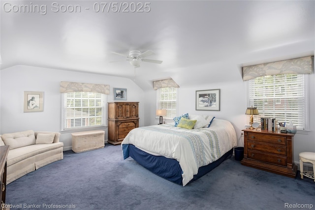 17 Colonial Rd, Grosse Pointe Shores, MI 48236 - carpeted bedroom featuring multiple windows, a ceiling fan, and lofted ceiling
