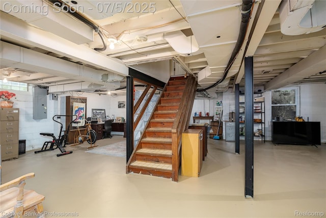 17 Colonial Rd, Grosse Pointe Shores, MI 48236 - basement featuring electric panel and stairs